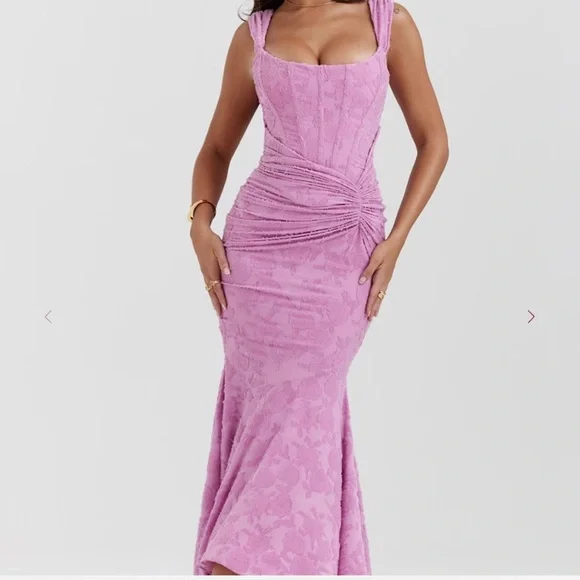 House of CB | Dresses | House Of Cb Cesca Pinkpurple Ruched Bodycon Maxi  Dress | Poshmark